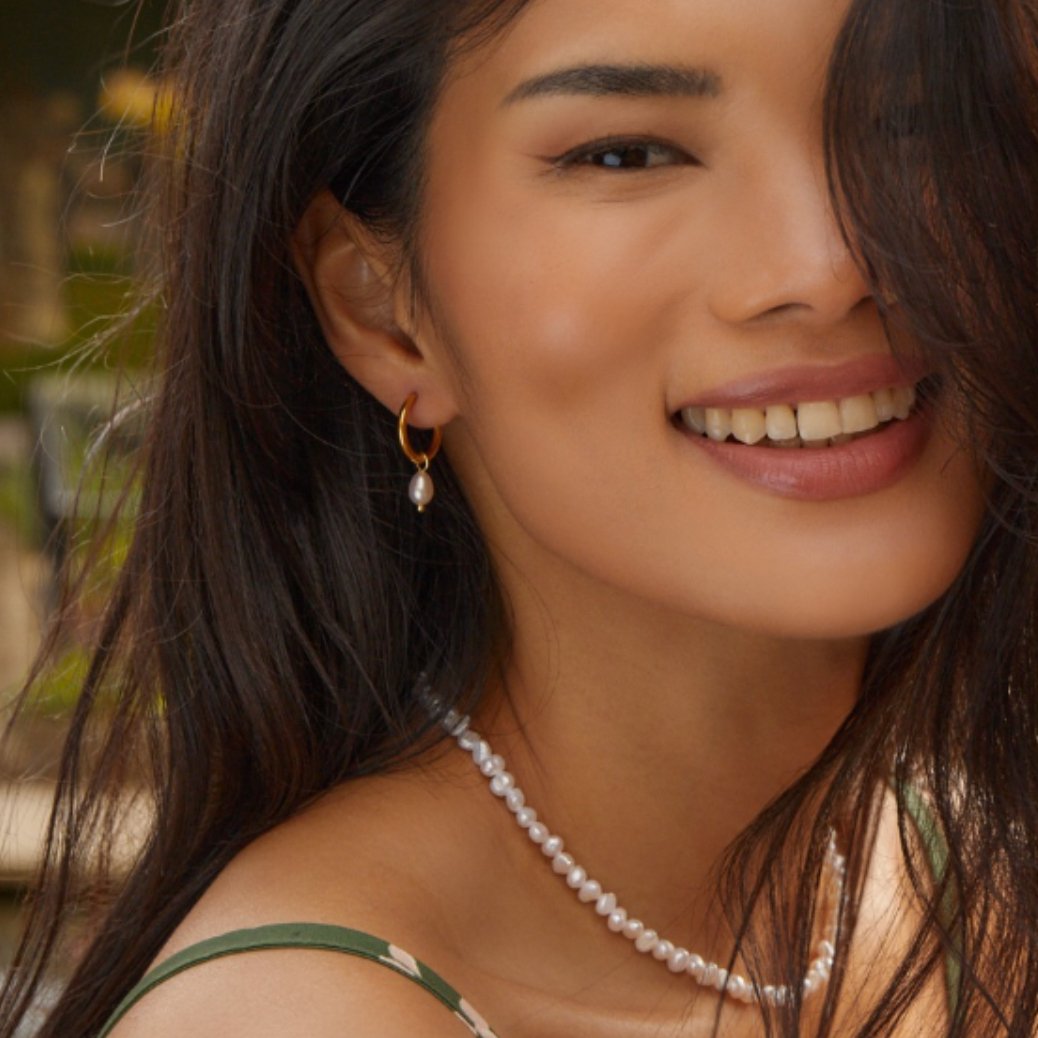 Pendientes de perlas de agua dulce Bella