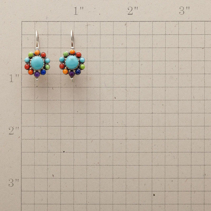 Pendientes de Aro con Turquesa Multicolor