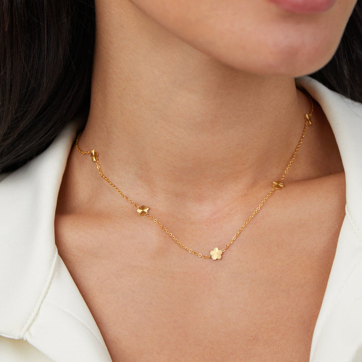Collar de cadena de oro Blumen Power