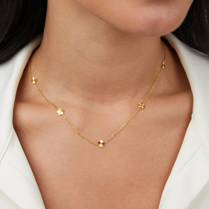 Collar de cadena de oro Blumen Power