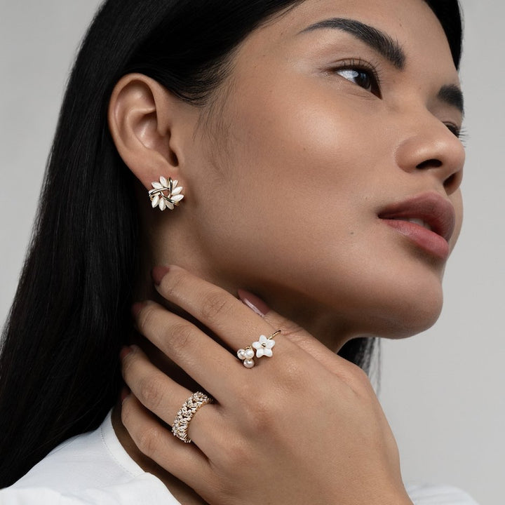 Pendientes de Plata con Flores de Ópalo