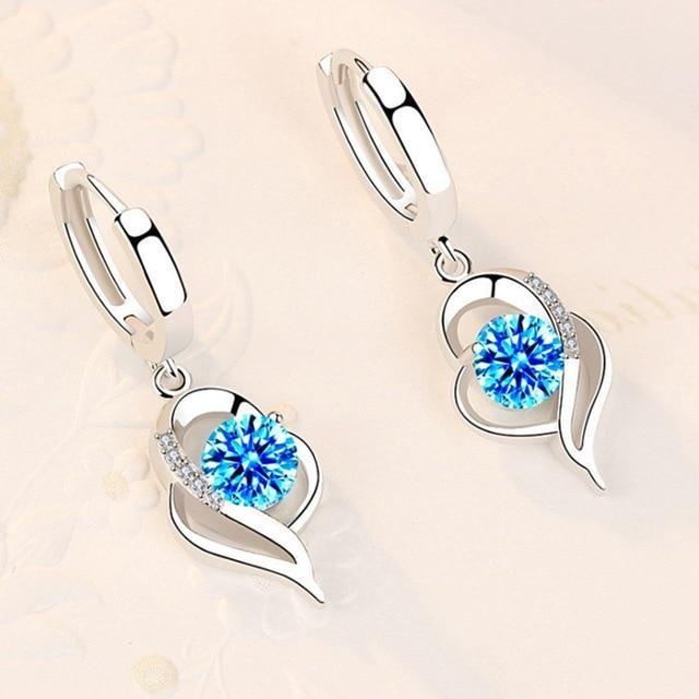 Pendientes de Plata Florales con Circonita