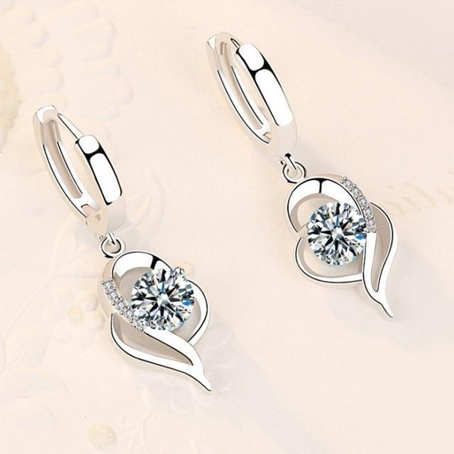 Pendientes de Plata Florales con Circonita